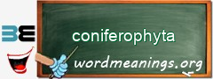 WordMeaning blackboard for coniferophyta